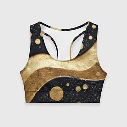 Топик спортивный женский Золотая объемная абстракция - текстура, цвет: 3D-принт