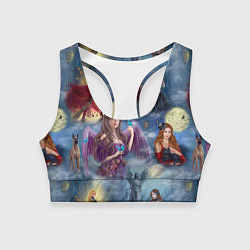 Топик спортивный женский Ведьмы и волшебницы, цвет: 3D-принт