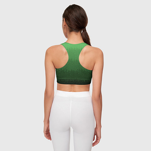 Женский спортивный топ Зеленый градиент текстурные полосы / 3D-принт – фото 4