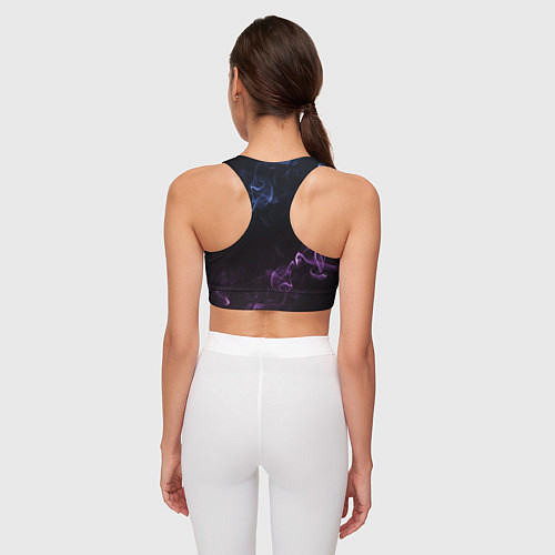 Женский спортивный топ Color black blue pink / 3D-принт – фото 4