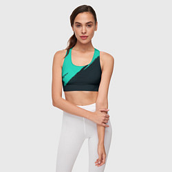 Топик спортивный женский Color black light blue, цвет: 3D-принт — фото 2