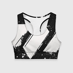 Топик спортивный женский Color black white, цвет: 3D-принт