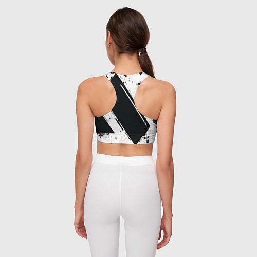 Женский спортивный топ Color black white / 3D-принт – фото 4
