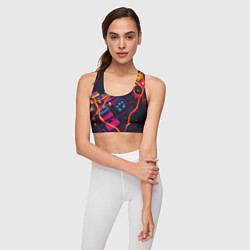 Топик спортивный женский Техническая абстракция, цвет: 3D-принт — фото 2