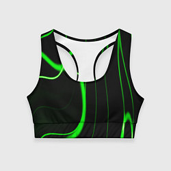 Топик спортивный женский Color green light green black, цвет: 3D-принт