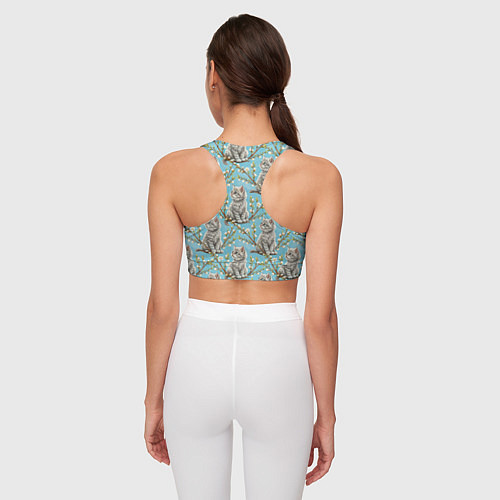 Женский спортивный топ Пришла весна распустились котики / 3D-принт – фото 4