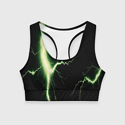 Топик спортивный женский Lightning yellow текстура, цвет: 3D-принт