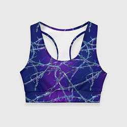 Женский спортивный топ Проволока на сине-фиолетовом фоне - абстрактная те
