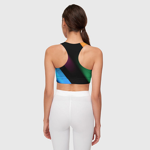 Женский спортивный топ Multicoloured / 3D-принт – фото 4