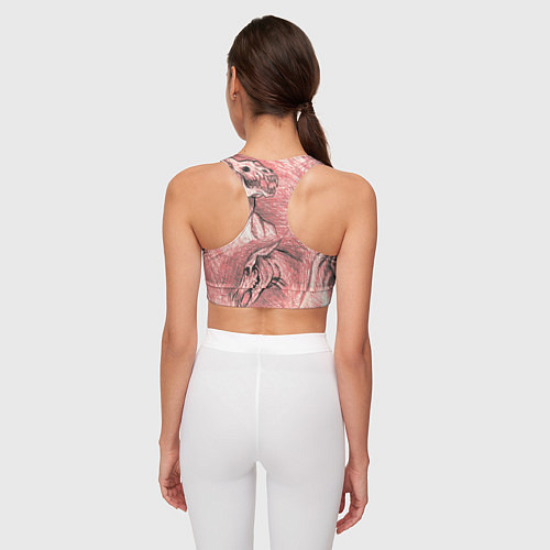 Женский спортивный топ Черепа лошадей - эскиз / 3D-принт – фото 4