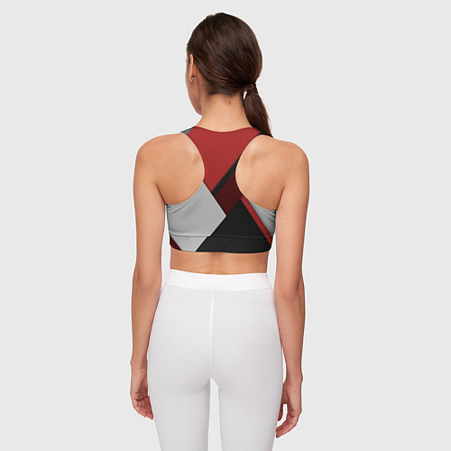 Женский спортивный топ Color black red grey / 3D-принт – фото 4