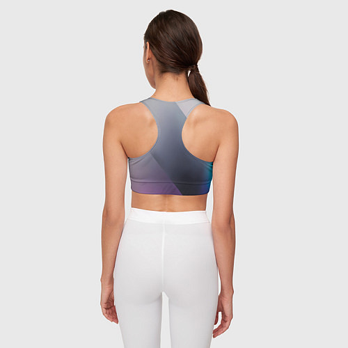 Женский спортивный топ Color grey with stripes / 3D-принт – фото 4