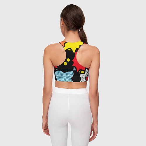 Женский спортивный топ Поп абстракция / 3D-принт – фото 4