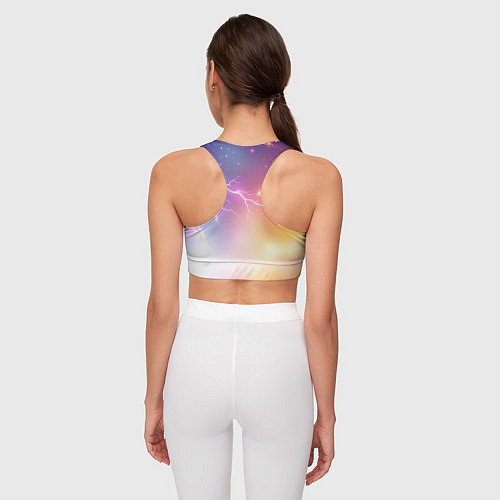 Женский спортивный топ Магический фон с молниями и звездами / 3D-принт – фото 4