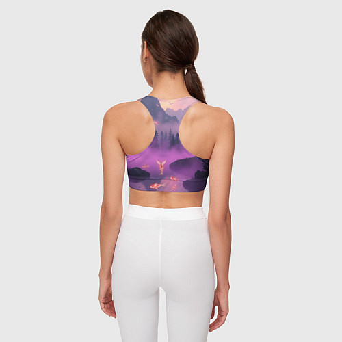 Женский спортивный топ Горы и рыбки / 3D-принт – фото 4