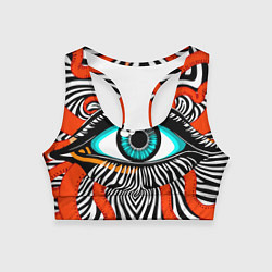 Топик спортивный женский Глаз, цвет: 3D-принт
