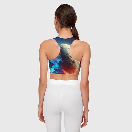 Женский спортивный топ Разрыв космического тела - нейроарт / 3D-принт – фото 4