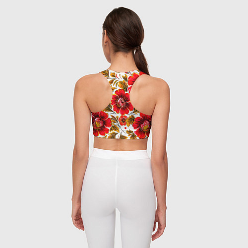 Женский спортивный топ Русская традиционная живопись / 3D-принт – фото 4