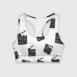 Топик спортивный женский Съёмочная хлопушка, цвет: 3D-принт