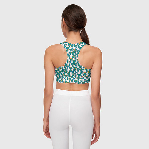 Женский спортивный топ Злой гусь узор / 3D-принт – фото 4