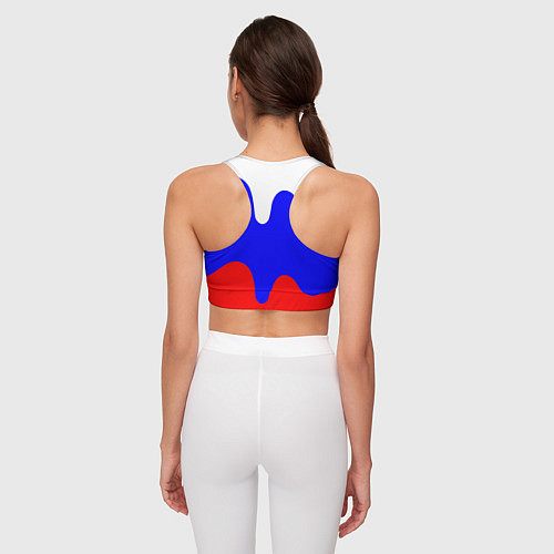 Женский спортивный топ Патриот - флаг / 3D-принт – фото 4