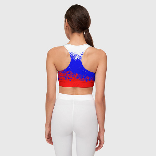 Женский спортивный топ Патриот - флаг / 3D-принт – фото 4
