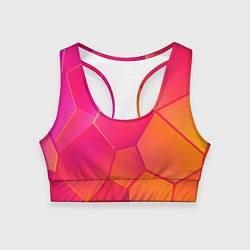 Топик спортивный женский Розово-оранжевые плиты, цвет: 3D-принт