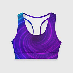 Топик спортивный женский Фиолетовая спираль, цвет: 3D-принт