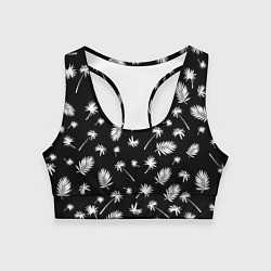 Топик спортивный женский Текстура черной гавайской рубашки, цвет: 3D-принт