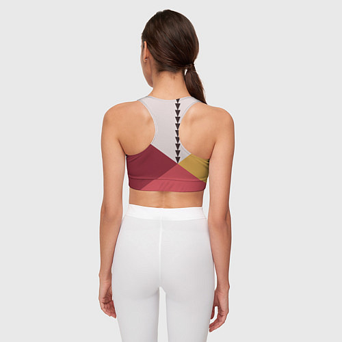 Женский спортивный топ Колор-блок фруктовый чиа пудинг / 3D-принт – фото 4