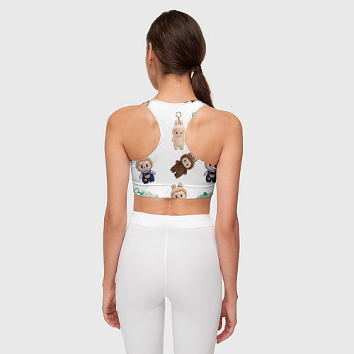 Женский спортивный топ Много игрушек лабубу / 3D-принт – фото 4