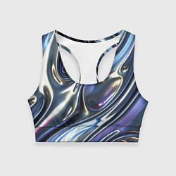 Женский спортивный топ Серебро жидкий металл