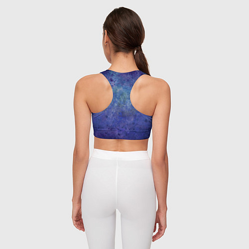 Женский спортивный топ Абстракция - blue tunnel / 3D-принт – фото 4