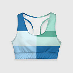 Женский спортивный топ Мятное небо колор-блок
