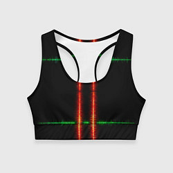 Топик спортивный женский Color black green red lines, цвет: 3D-принт
