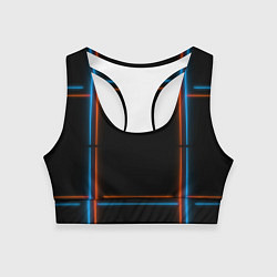 Топик спортивный женский Neon black red blue, цвет: 3D-принт