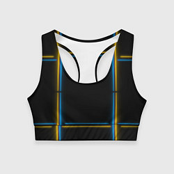 Женский спортивный топ Neon yellow light blue