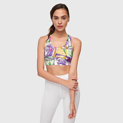 Топик спортивный женский Мопс и праздник, цвет: 3D-принт — фото 2