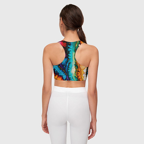Женский спортивный топ Разноцветный узор / 3D-принт – фото 4