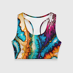 Женский спортивный топ Разноцветный узор