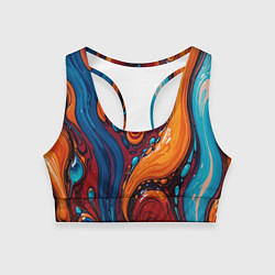 Женский спортивный топ Пламя и синева