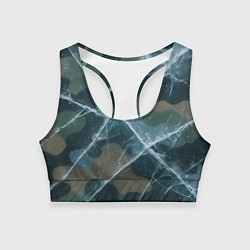 Топик спортивный женский Лед на камуфляже, цвет: 3D-принт