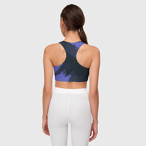 Женский спортивный топ Абстрактная текстура в синем / 3D-принт – фото 4