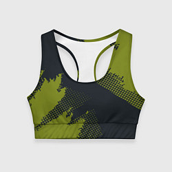 Топик спортивный женский Абстрактная текстура в зеленом, цвет: 3D-принт