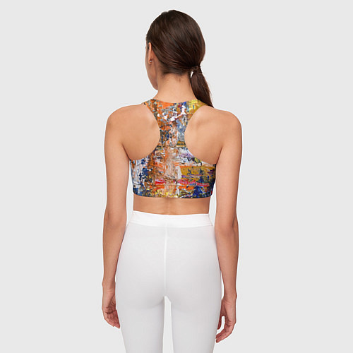 Женский спортивный топ Абстрактные мазки кистью художника / 3D-принт – фото 4
