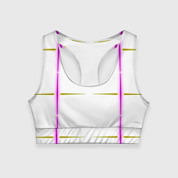 Женский спортивный топ Color white pink yellow stripes