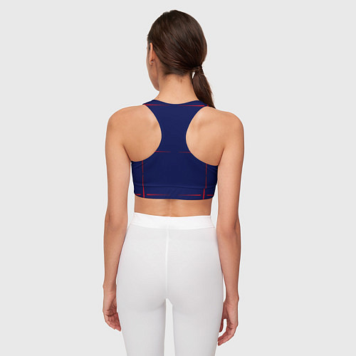 Женский спортивный топ Color blue red stripes / 3D-принт – фото 4