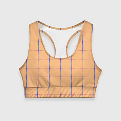 Женский спортивный топ Color beige blue cross
