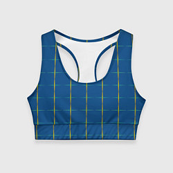 Топик спортивный женский Color blue yellow cross, цвет: 3D-принт