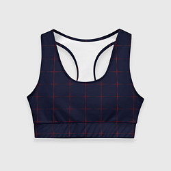 Топик спортивный женский Color dark blue red crosses, цвет: 3D-принт